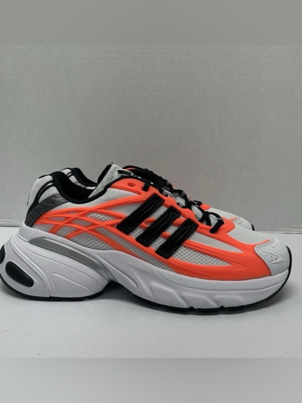 adidas Men’s White & Neon Orange Athletic Sneakers